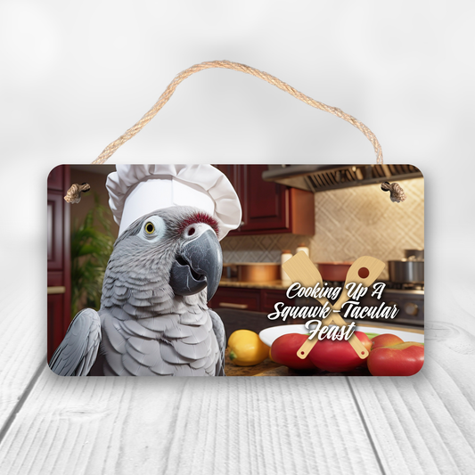 African Gray Chef Sign