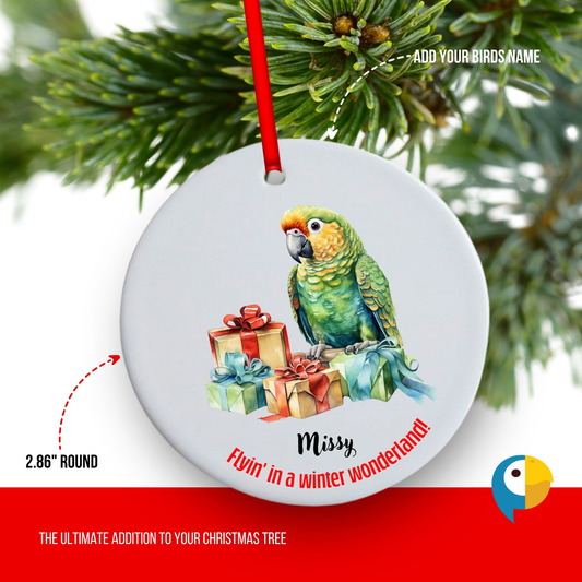 Personalized Amazon Parrot Christmas Ornament