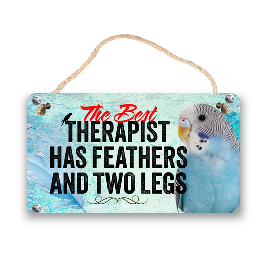 Blue Parakeet Therapy Sign