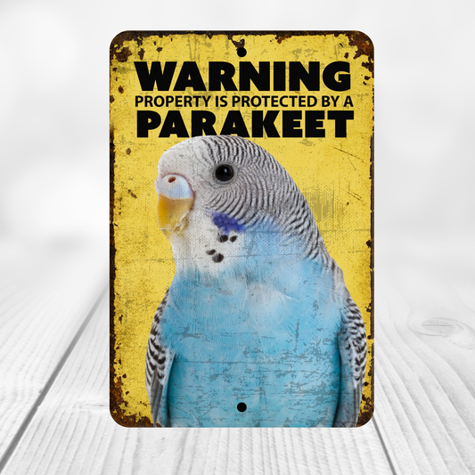 Blue Parakeet Warning Sign