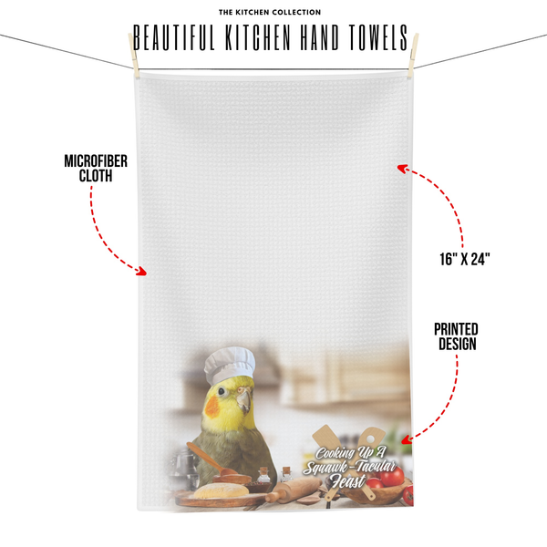 Gray Cockatiel Tea Towel