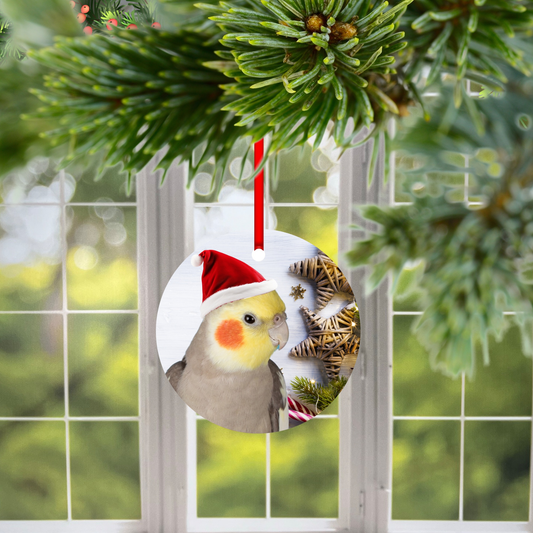Gray Cockatiel Christmas Tree Ornament