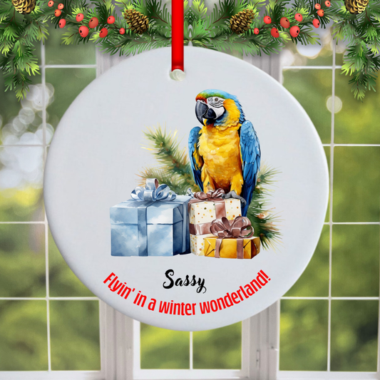 Personalized Macaw Christmas Ornament