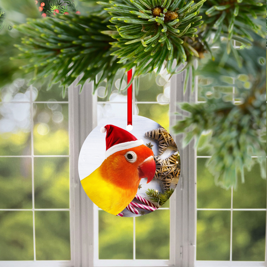 Peach Face Love Bird Christmas Ornament