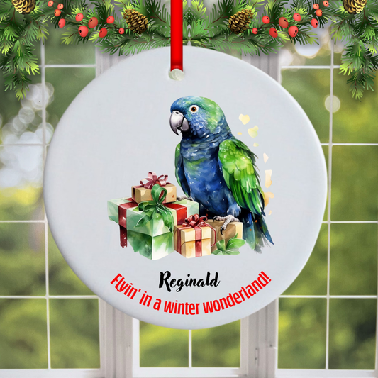 Personalized Pionus Parrot Christmas Ornament