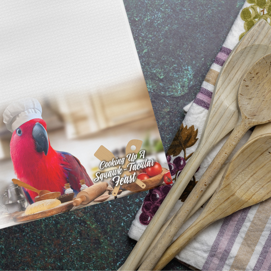 Red Eclectus Kitchen Towel