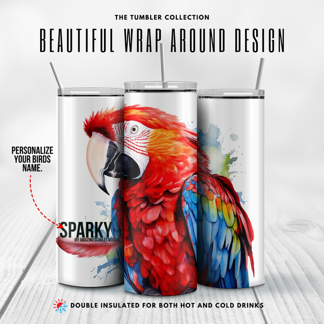 Personalized Scarlet Macaw Tumbler