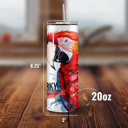 Personalized Scarlet Macaw Tumbler