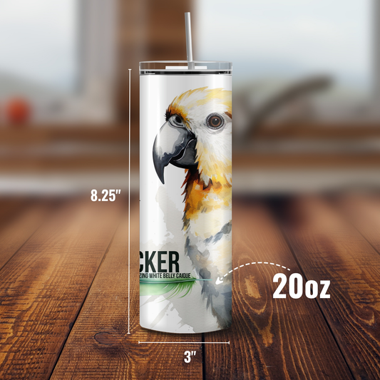 Personalized White Belly Caique Tumbler
