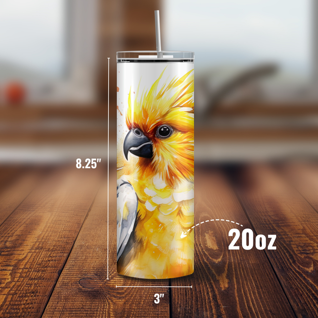 Personalized Yellow Cockatiel Tumbler