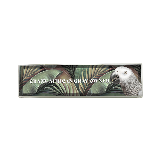 African Gray Funny Desk Name Plate - Whimsical and Personalized Office Décor