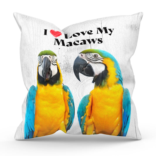 Twin Macaws Pillow