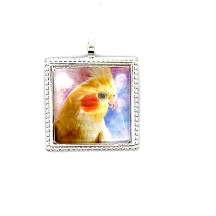 Cockatiel Pendant with Snake Necklace