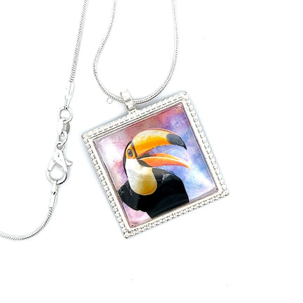 Toucan Pendant with Snake Necklace