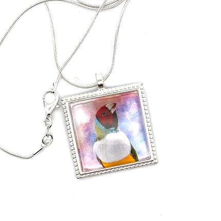 Finch Pendant with Snake Necklace