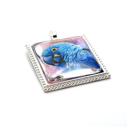 Hyacinth Macaw Pendant with Snake Necklace
