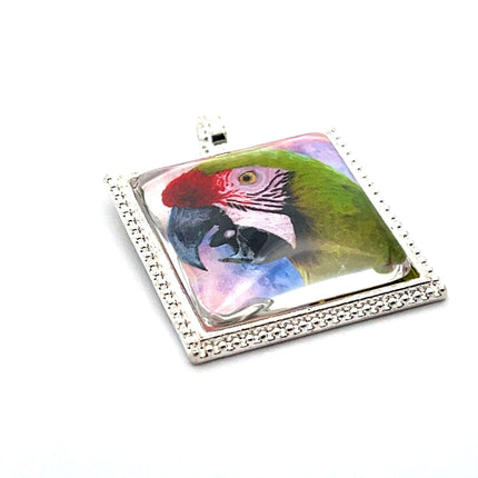 Military Macaw Pendant with Snake Necklace