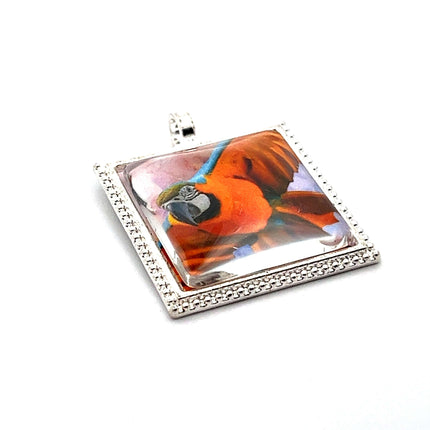Macaw Pendant with Snake Necklace