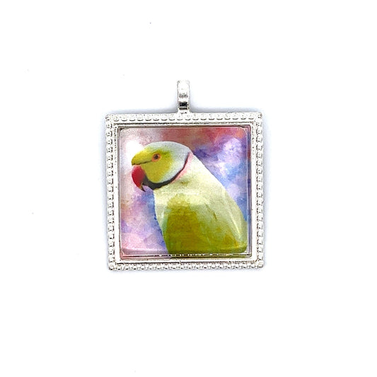 Ringneck Parrot Pendant with Snake Necklace