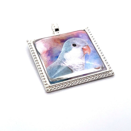 Blue Quaker Pendant with Snake Necklace
