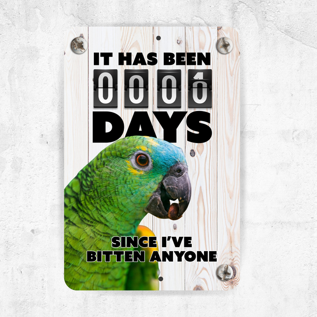 Blue Fronted Amazon Parrot Bite Sign