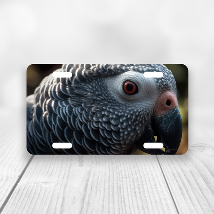 African Gray Parrot License Plate Design