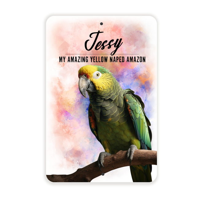 Yellow Naped Amazon Parrot Personalized Aluminium Sign