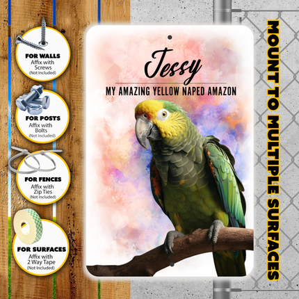 Yellow Naped Amazon Parrot Personalized Aluminium Sign
