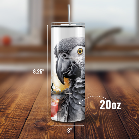 Personalized African Gray Tumbler