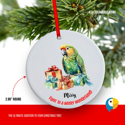 Personalized Amazon Parrot Christmas Ornament
