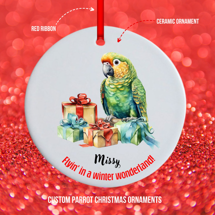 Personalized Amazon Parrot Christmas Ornament