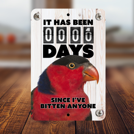 Black Cap Lorikeet Bitten Sign