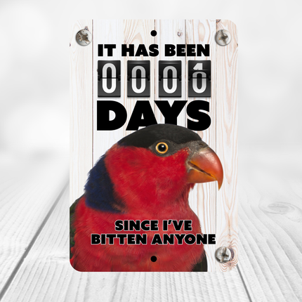Black Cap Lorikeet Bitten Sign