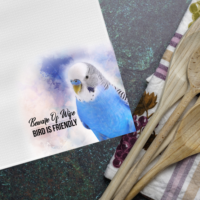 Blue Parakeet Tea Towel