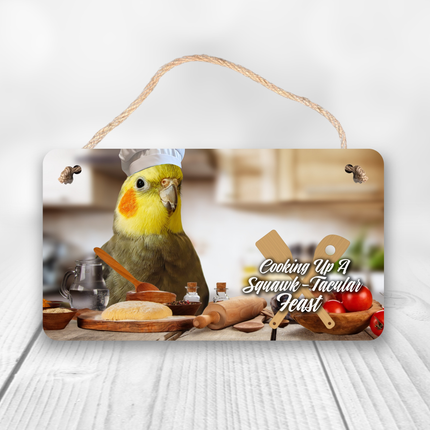 Gray Cockatiel Chef Sign