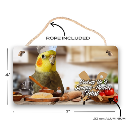 Gray Cockatiel Chef Sign