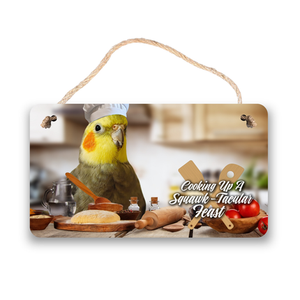 Gray Cockatiel Chef Sign