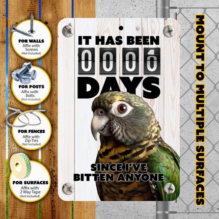 Metal Green Cheek Conure Sign