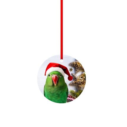 Green Eclectus Christmas Ornament