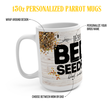 Personalized Green Parakeet&nbsp;Coffee Mug