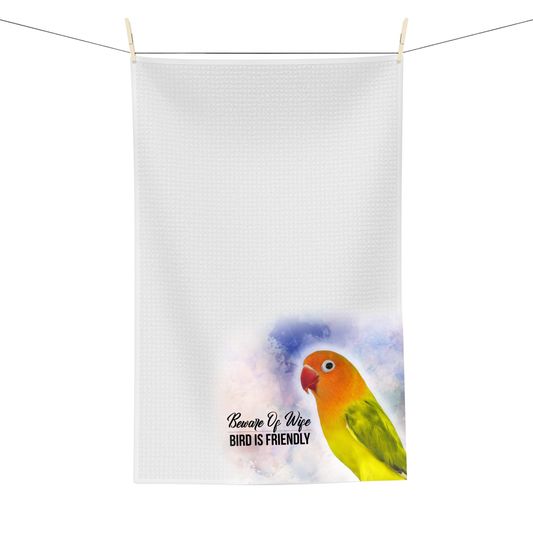 Peach Love Bird Tea Towel