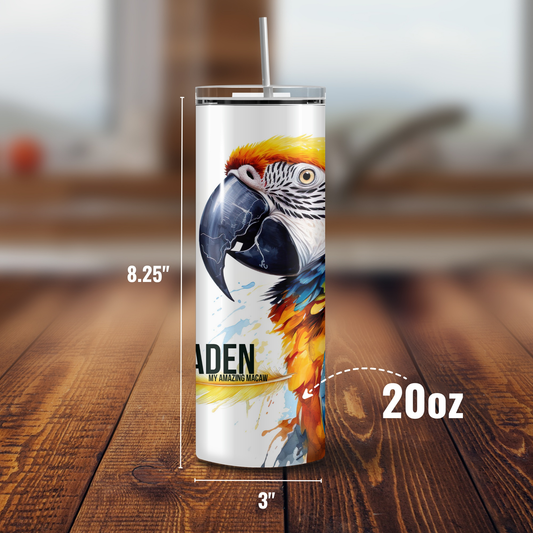 Personalized Macaw Tumbler