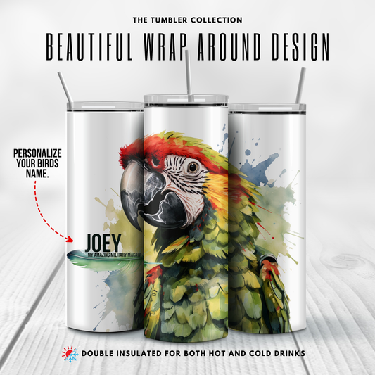 Personalized Military Macaw Tumbler