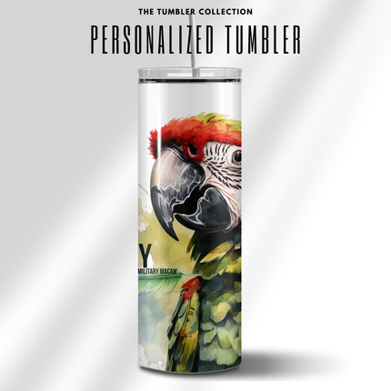 Personalized Military Macaw Tumbler