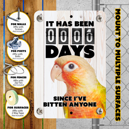 Pineapple Conure Bite Sign