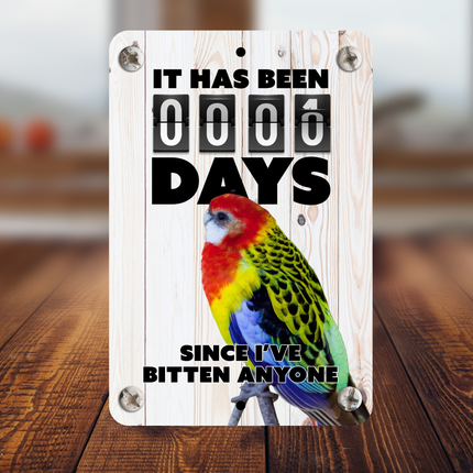 Rosella Parrot Bite Sign