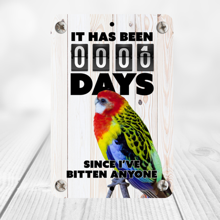 Rosella Parrot Bite Sign