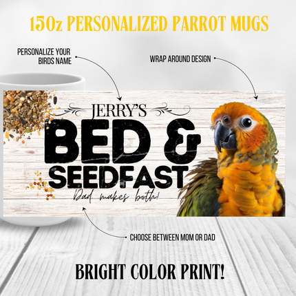 Personalized Sun Conure Coffee Mug