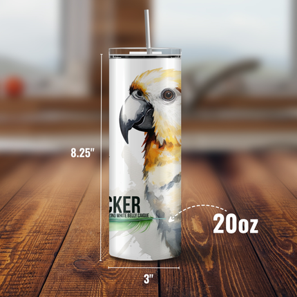 Personalized White Belly Caique Tumbler