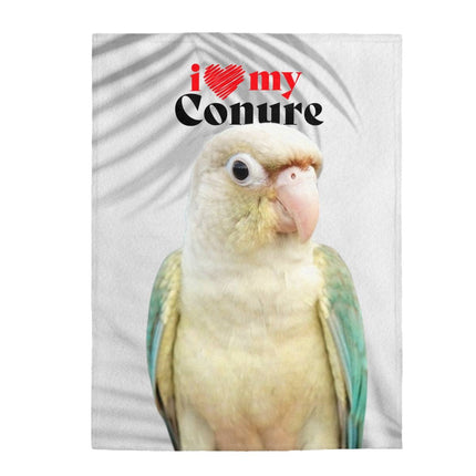 I Love My Conure Velveteen Plush Blanket
